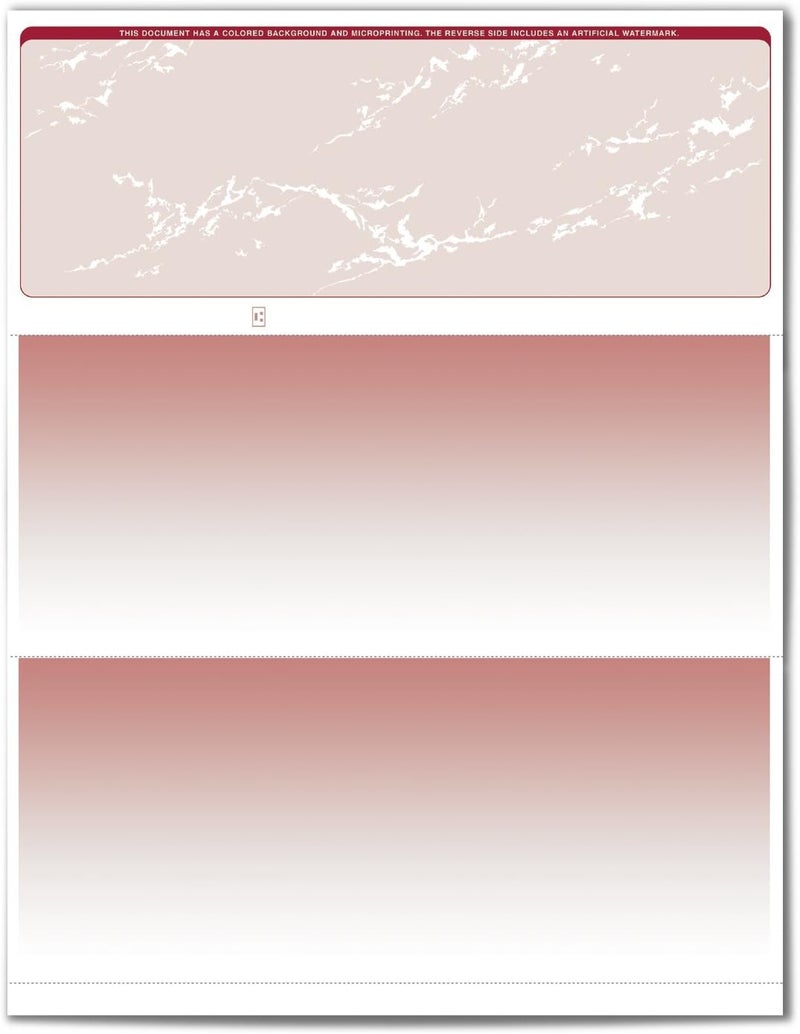 VersaCheck Secure Checks - 1000 Blank Business Voucher Checks - Burgundy Prestige - 1000 Sheets Form #1000 - Check on Top - Image 2