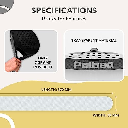 Palbea Transparent Padel Racket Protector - Pack of 5 - Rough & Lightweight Frame Tape. Edge Protector Durable & Easy to Replace. Padel Accesories Dimensions 3.5x37cm/1.38x14.57in. - Image 5