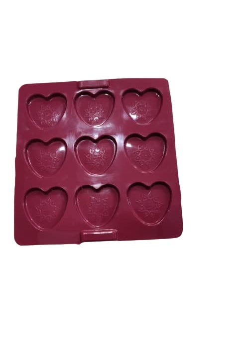 Perfect Pricee - Perfect Pricee 9 Cavity Magenta Rectangle Shaped Happy Diwali Engraved Silicone Mould for Candle Casting, Diwali Special for Brownie, Jelly, Cupcakes, Cookies, Quiches, Bread, Tarts, Resin Art - Image 1