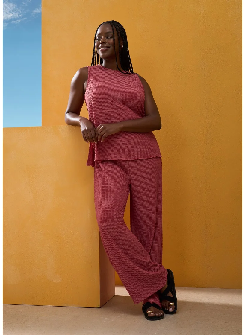Matalan Rust Textured Co Ord Trousers