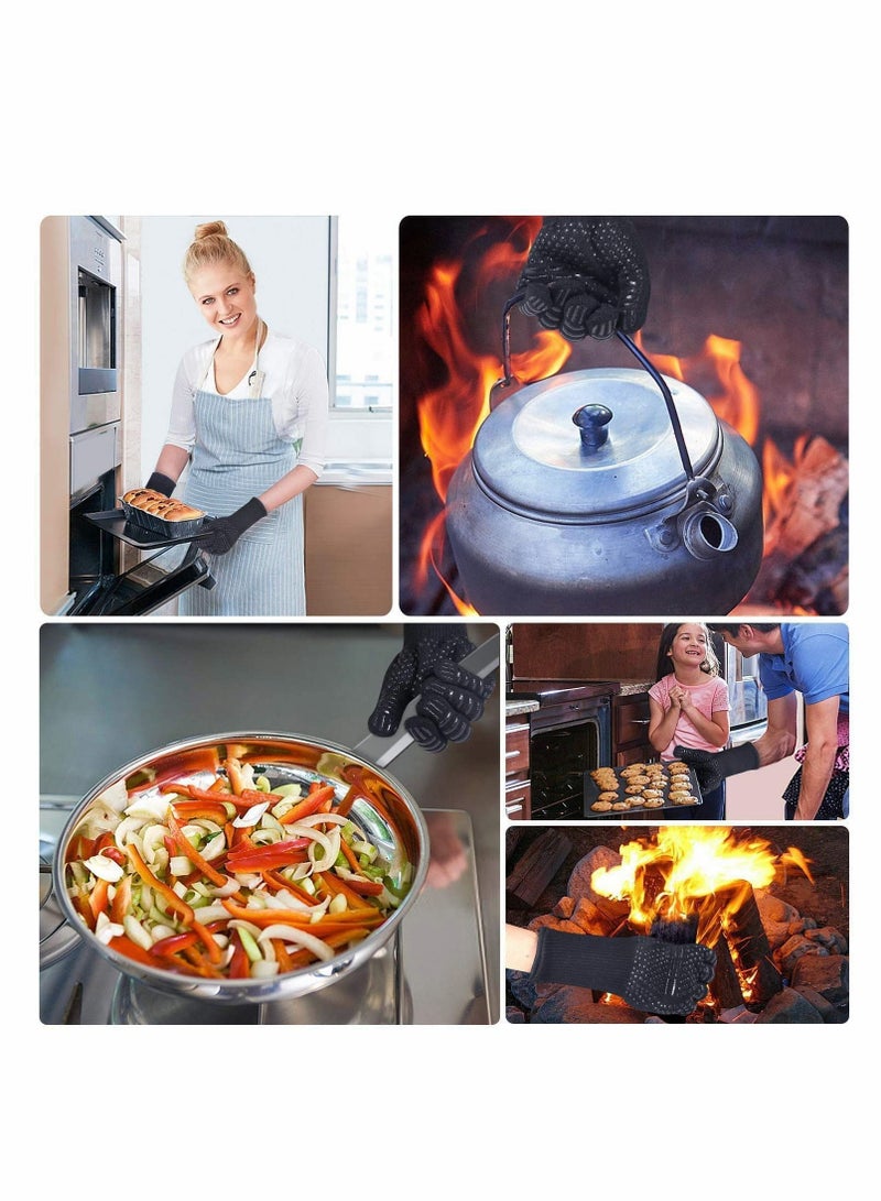 SYOSI BBQ Gloves Pizza Oven Accessories Grilling Gloves Heat Resistant Oven Gloves for BBQ Grill Cooking Baking Welding  - Image 4