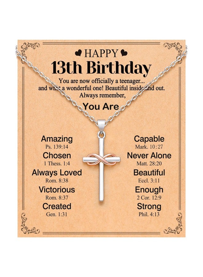 UPROMI Happy 10th/11th/12th/13th/14th/15th/16th/17th/18th/21st Birthday Gifts for Girls Her, Cross Necklace Birthday Gift Ideas, Stainless Steel, No Gemstone - Image 1
