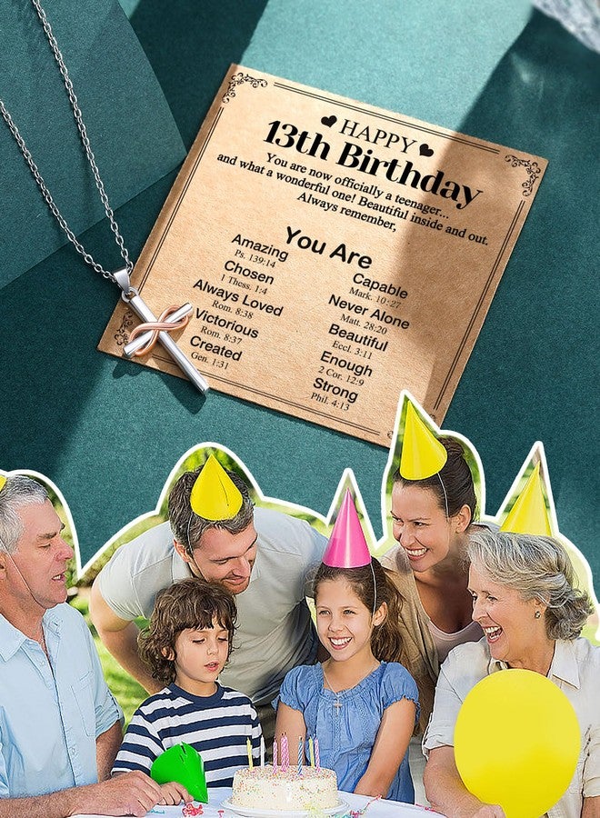UPROMI Happy 10th/11th/12th/13th/14th/15th/16th/17th/18th/21st Birthday Gifts for Girls Her, Cross Necklace Birthday Gift Ideas, Stainless Steel, No Gemstone - Image 4
