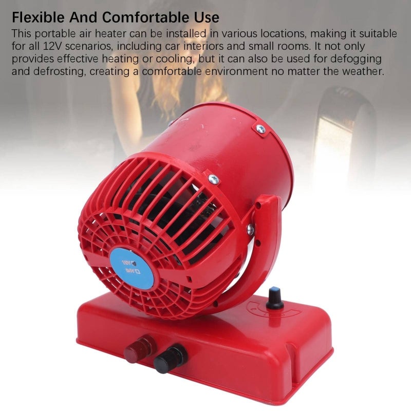 Portable Car Heater 12V DC 300W Rapid Heating Ceramic Space Heater - Dual Mode Cooling Fan for Vehicle Defrosting Small Rooms - Image 5