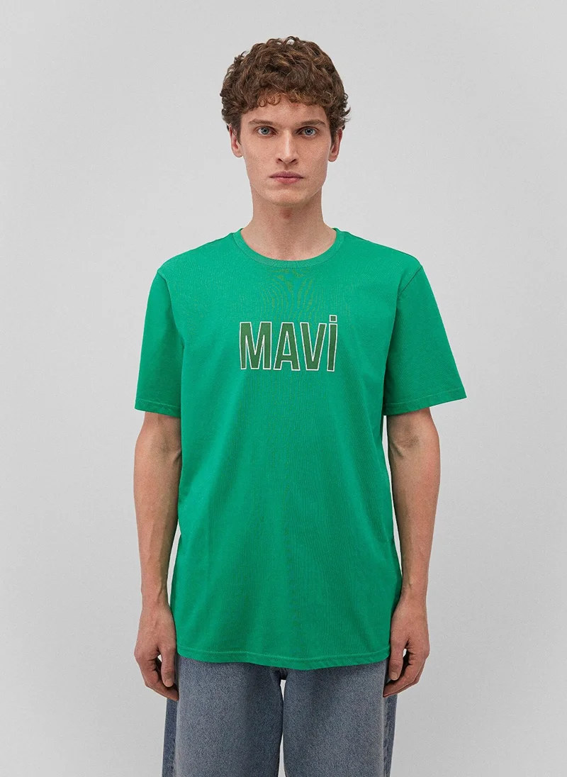 مافي Mavi Logo Printed Green T-Shirt