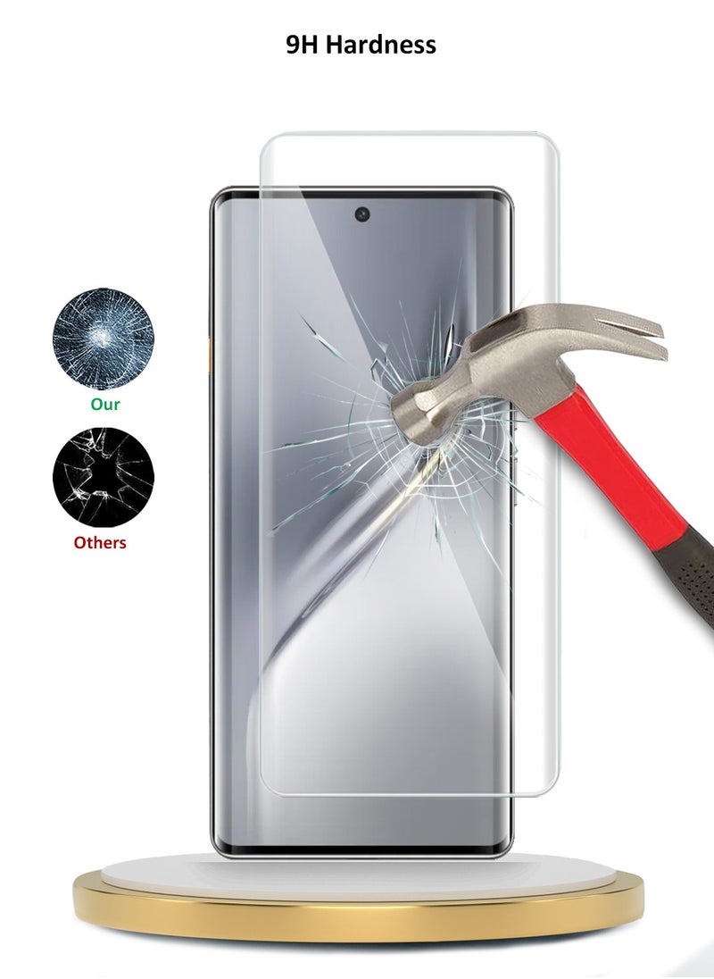 Wtech Tecno Camon 40 Pro 5G 2025 Premium Curved Edges UV Full Glue Full Cover Tempered Glass Screen Protector (MSGUCN) - Clear  - Image 3