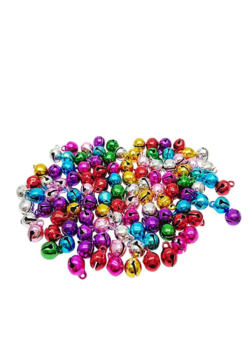 Colorful Mini Bells for DIY Jewelry Making, 100pcs 1/4-Inch Festival Decoration Charms, Perfect for Bracelets, Anklets, and Necklaces, Random Colors Included - Image 1