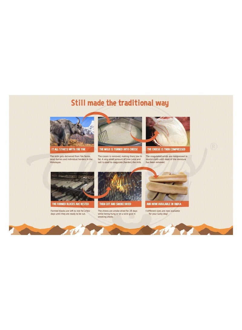 chewers Mountain Dog Chew, 100% Natural Himalayan Yak Milk Bone, Healthy & Vegetarian Treat for Small Dogs, 150 GMS - Image 3