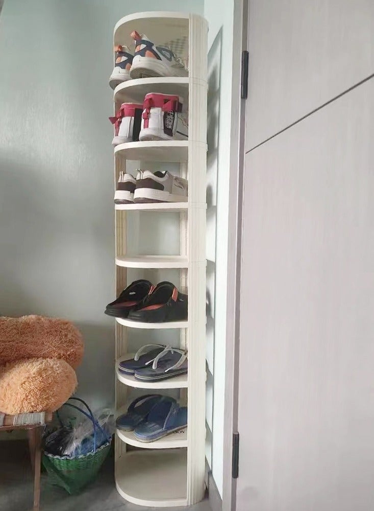 fashionhome Multi Steps Plastic Corner Shoe Rack Narrow Vertical Shoe Shelf Multi-Storey Storage Shelf Space-Saving Shoe Organizer Rack for Entryway Living Room  25 x 25 x 121 Centimeter - Image 3