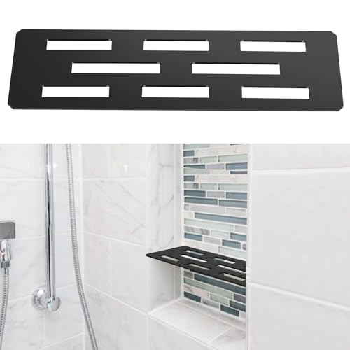 Hezaosth Rectangular Shelf for 12 Inch Tile Prefabricated Niches, Shower Niche Shelf with Powder Coated 316 Stainless Steel Finish, Fits 1/8 inch Grout Lines Shower Niche Insert - Image 1