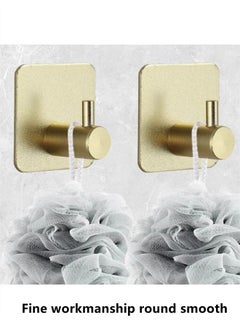 Kutis 8 Pieces Aluminum Alloy Bathroom Heavy Duty Wall Hooks Towel Hook Golden 4.5x4.5 cm  - Image 3