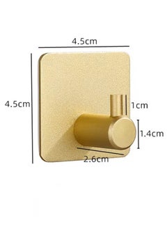 Kutis 8 Pieces Aluminum Alloy Bathroom Heavy Duty Wall Hooks Towel Hook Golden 4.5x4.5 cm  - Image 5