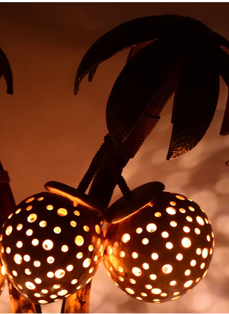 N & H Table Lamp 2 plus 1 Balls Tree Design Coconut Shell  - Image 3