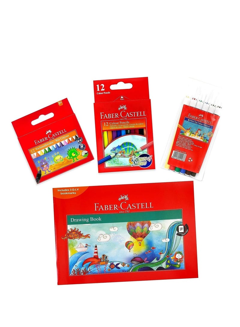 FABER-CASTELL طقم أدوات تلوين مكون من 31 قطعة بألوان متعددة - Image 2