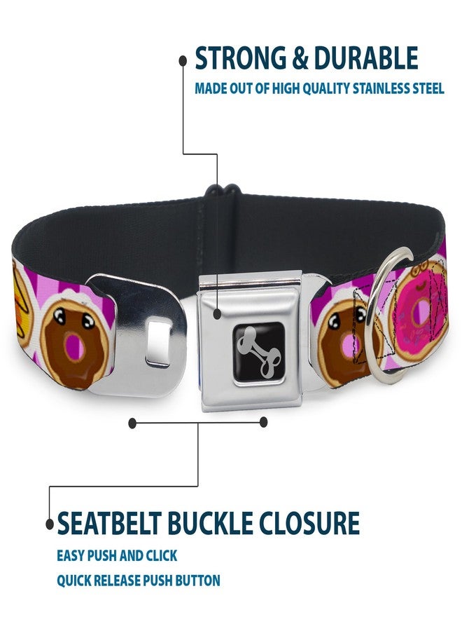 Buckle Down Buckle-Down Dog Collar Seatbelt Buckle Sprinkle Donut Expressions Pink 16 to 23 Inches 1.5 Inch Wide, Multicolor (DC-W34501-WM) - Image 4