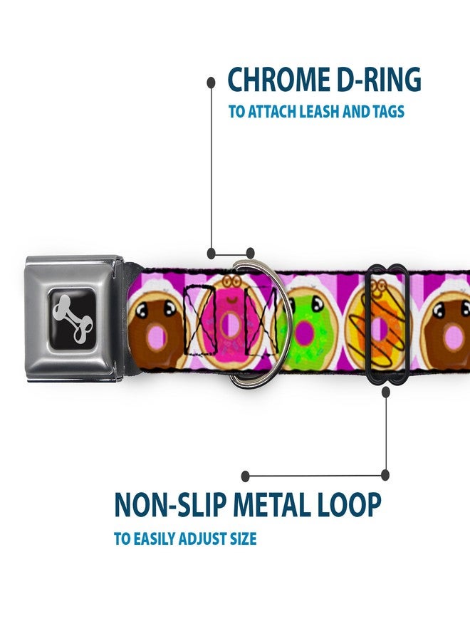 Buckle Down Buckle-Down Dog Collar Seatbelt Buckle Sprinkle Donut Expressions Pink 16 to 23 Inches 1.5 Inch Wide, Multicolor (DC-W34501-WM) - Image 5