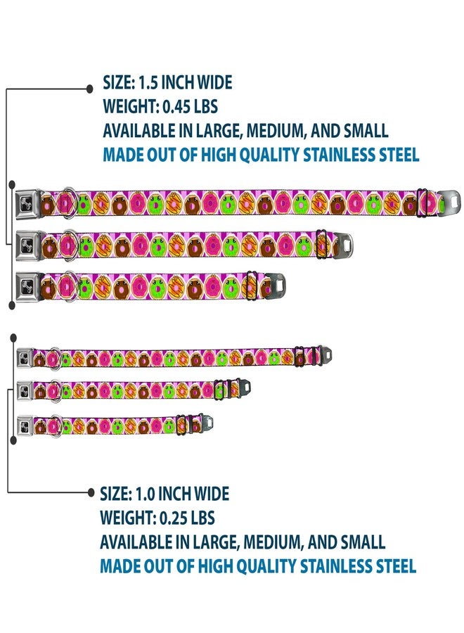 Buckle Down Buckle-Down Dog Collar Seatbelt Buckle Sprinkle Donut Expressions Pink 16 to 23 Inches 1.5 Inch Wide, Multicolor (DC-W34501-WM) - Image 3