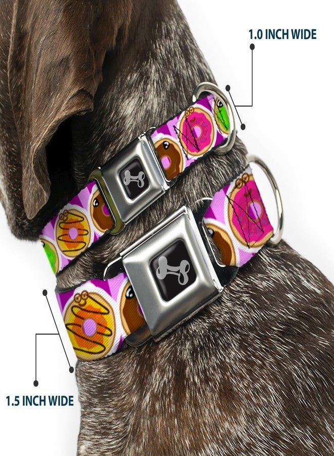 Buckle Down Buckle-Down Dog Collar Seatbelt Buckle Sprinkle Donut Expressions Pink 16 to 23 Inches 1.5 Inch Wide, Multicolor (DC-W34501-WM) - Image 2