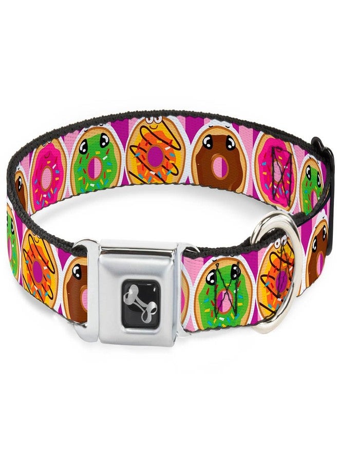 Buckle Down Buckle-Down Dog Collar Seatbelt Buckle Sprinkle Donut Expressions Pink 16 to 23 Inches 1.5 Inch Wide, Multicolor (DC-W34501-WM) - Image 1