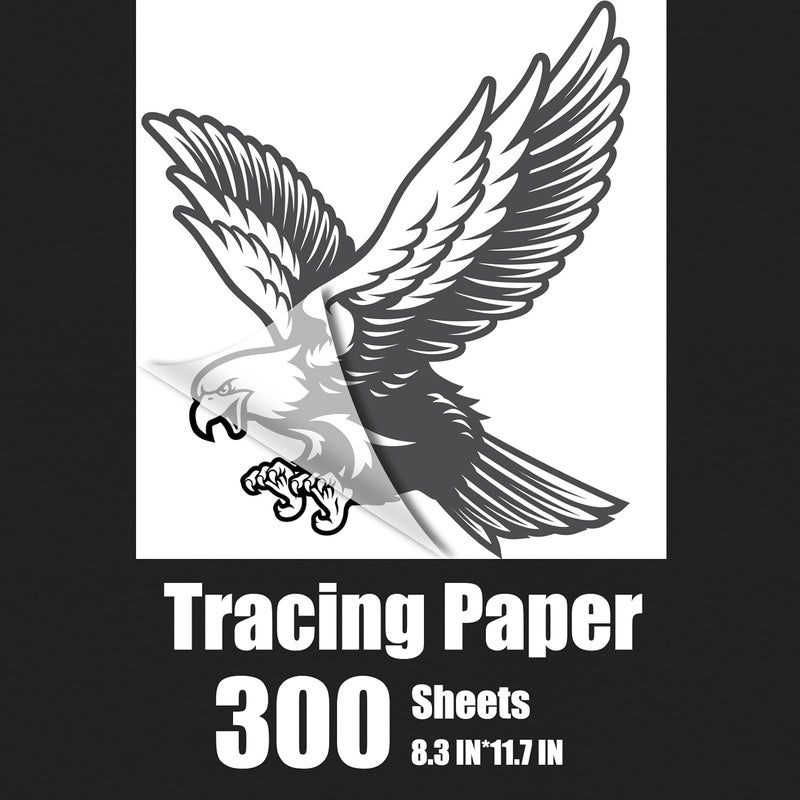Waybas 300 Sheets A4 Tracing Paper, White Translucent Sketching Paper for Pencil Ink Markers (8.5 x 11.5 Inch) - Image 1