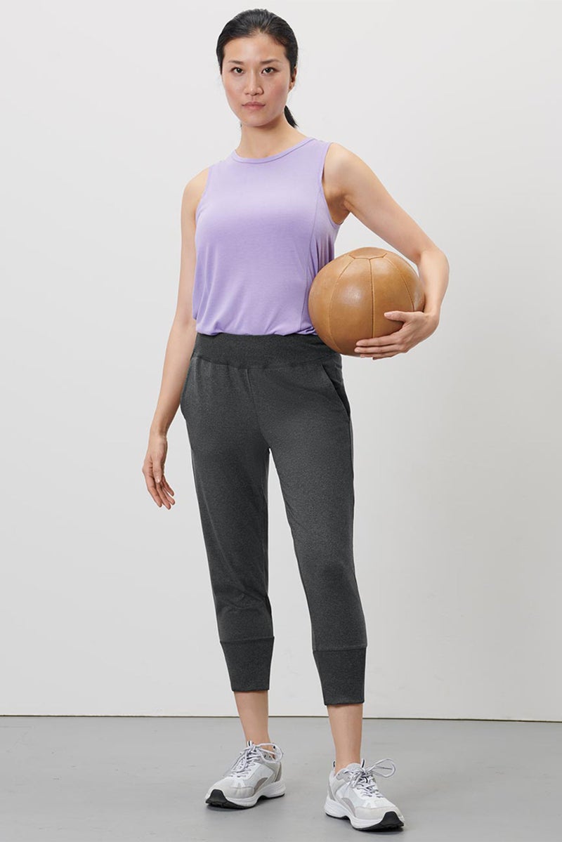 Tchibo Women Sportswear Fit Training Plain Trouser, Grey  - Image 1