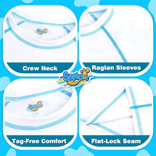 Semois White Boys Rash Guard Swim Shirt Long Sleeve for Kids 10-12Y Rashguard Water Swimwear UPF+ 50 Swimming Surf Sun Shirt - Image 5