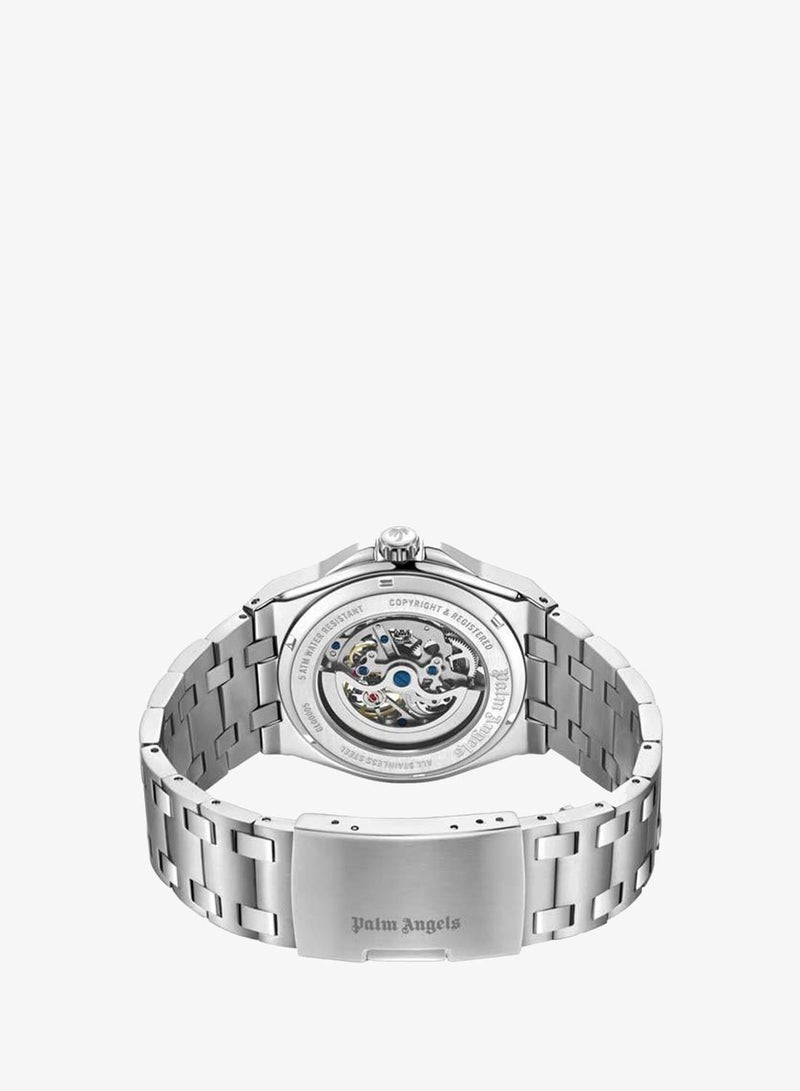 Palm Angels Altera Blue Dial Silver Stainless Steel Bracelet Analog Watch for Men, 43mm - Image 3