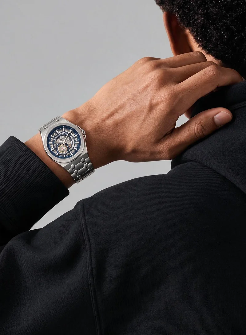 Palm Angels Blue Altera Blue Dial Silver Stainless Steel Bracelet Analog Watch for Men, 43mm for Men | Best Price UAE