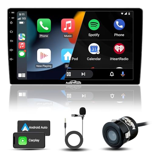 Audio Wheels 10-Inch 1280P HD Smart Car Display | CarPlay & Auto Support | TS-9 Processor | 2GB RAM, 32GB ROM | 13 Multimedia BT Player + AHD Camera Included - Image 1