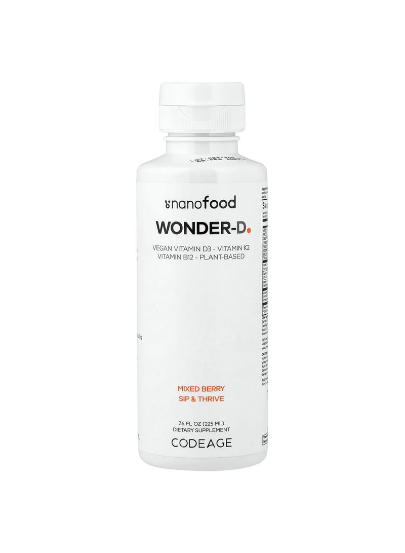 Codeage NanoFood, Wonder-D, Mixed Berry, 7.6 fl oz (225 ml)