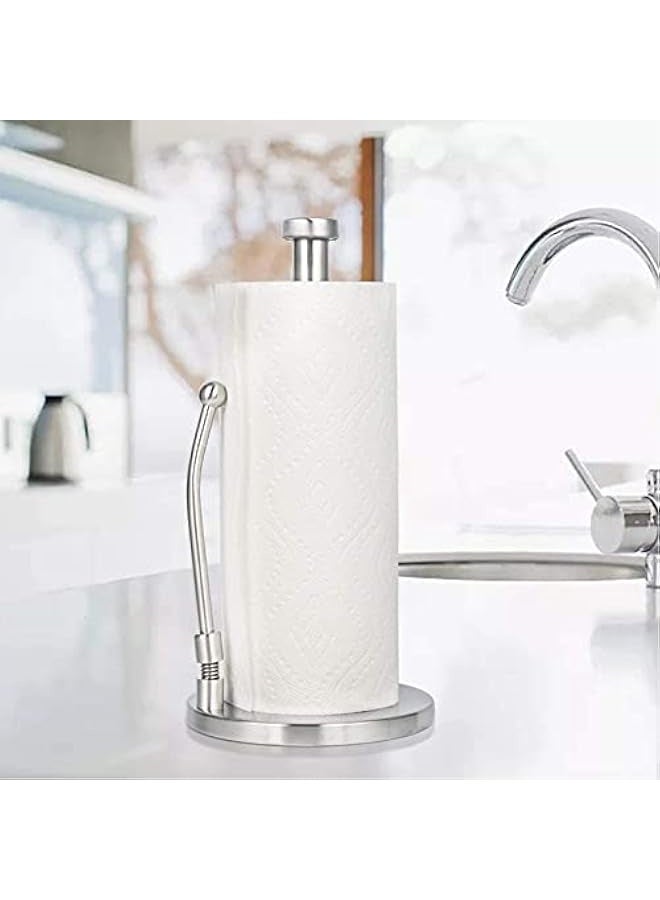 Kitchen Paper Towel Holder Countertop, Stainless Steel Standing Paper Towel Organizer Roll Dispenser for Kitchen Home Dining Table  - Image 5