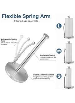 Generic Kitchen Paper Towel Holder Countertop, Stainless Steel Standing Paper Towel Organizer Roll Dispenser for Kitchen Home Dining Table  - Image 2