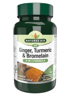 Natures Aid Ginger Turmeric And Bromelain Tablet 60 Tablets  - Image 1