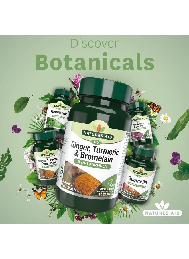 Natures Aid - Natures Aid Ginger, Turmeric And Bromelain | 3 In 1 Formula | With Natural Botanical Blend | 60 Tablets - Image 1