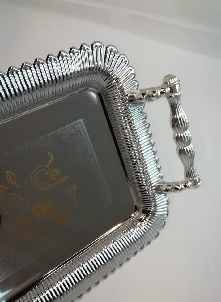 Electus 3-Piece Stainless Steel Rectangular Serving Tray Set Silver - Image 2