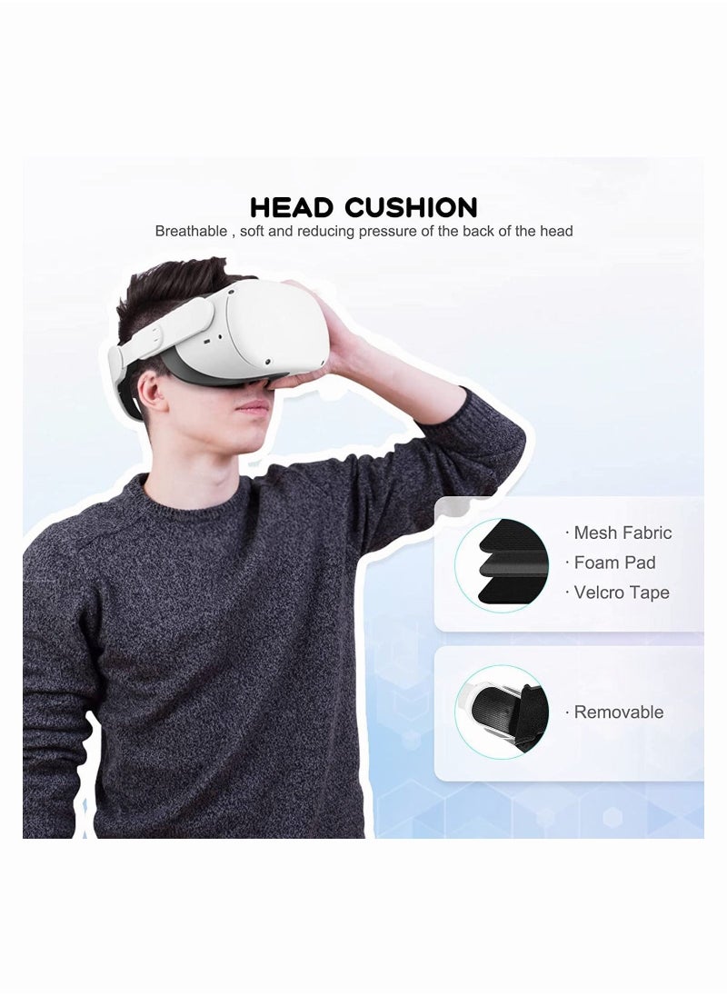 Y&D - VR Headband for Oculus Quest 2 Elite with Cushion Replacement Enhances Support and Reduces Head Pressure in VR, Virtual Reality Headset Accessory - Image 1