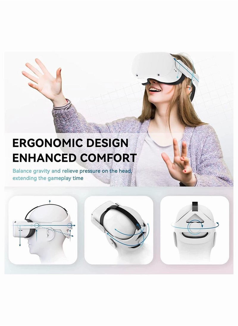 Y&D - VR Headband for Oculus Quest 2 Elite with Cushion Replacement Enhances Support and Reduces Head Pressure in VR, Virtual Reality Headset Accessory - Image 1