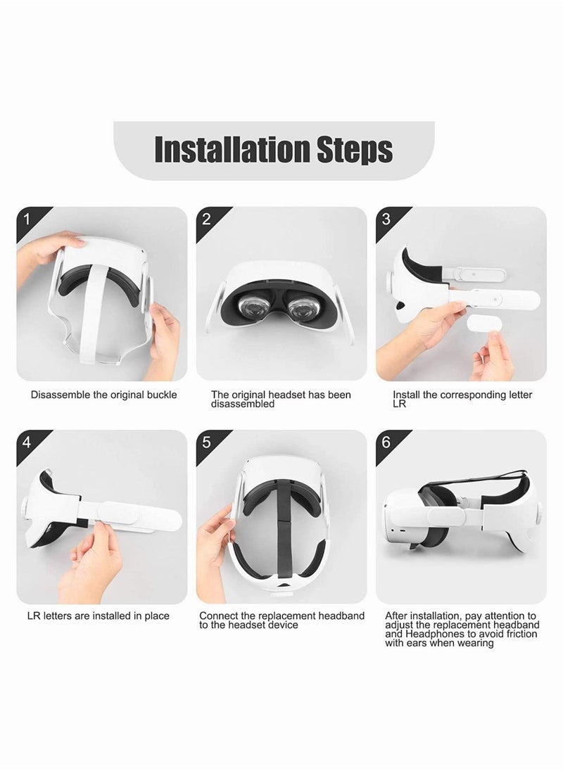 Y&D - VR Headband for Oculus Quest 2 Elite with Cushion Replacement Enhances Support and Reduces Head Pressure in VR, Virtual Reality Headset Accessory - Image 1