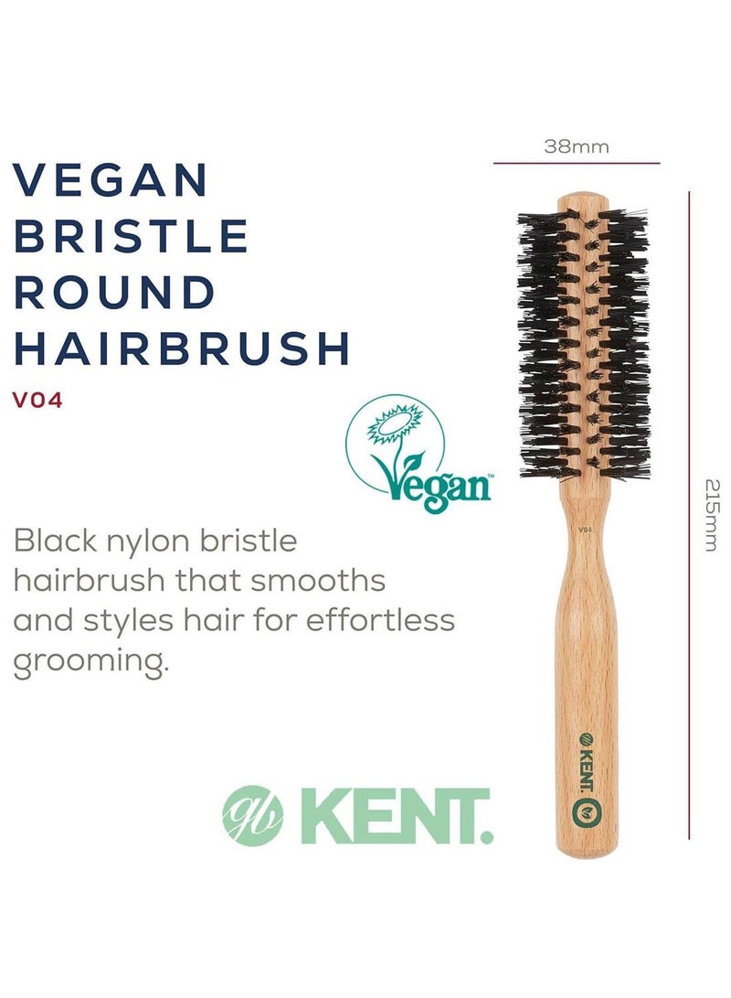 KENT V04 Vegan Bristle Round Brush - 45mm Eco-Friendly Blow Dry Brush for Volume, Curl and Smooth Styling - Cruelty-Free - Image 2