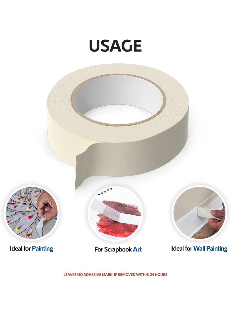 لياكم مجموعة من 3 لفات شريط لاصق ورقي (Masking Tape) بمقاس 2 بوصة × 20 ياردة | شريط لاصق قوي للطلاء، والديكور، والمشاريع المنزلية اليدوية، والمكاتب، واللوازم المدرسية، والفنون، والحرف اليدوية، وغيرها. - Image 5