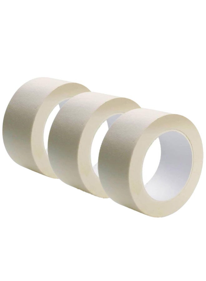 لياكم مجموعة من 3 لفات شريط لاصق ورقي (Masking Tape) بمقاس 2 بوصة × 20 ياردة | شريط لاصق قوي للطلاء، والديكور، والمشاريع المنزلية اليدوية، والمكاتب، واللوازم المدرسية، والفنون، والحرف اليدوية، وغيرها. - Image 1