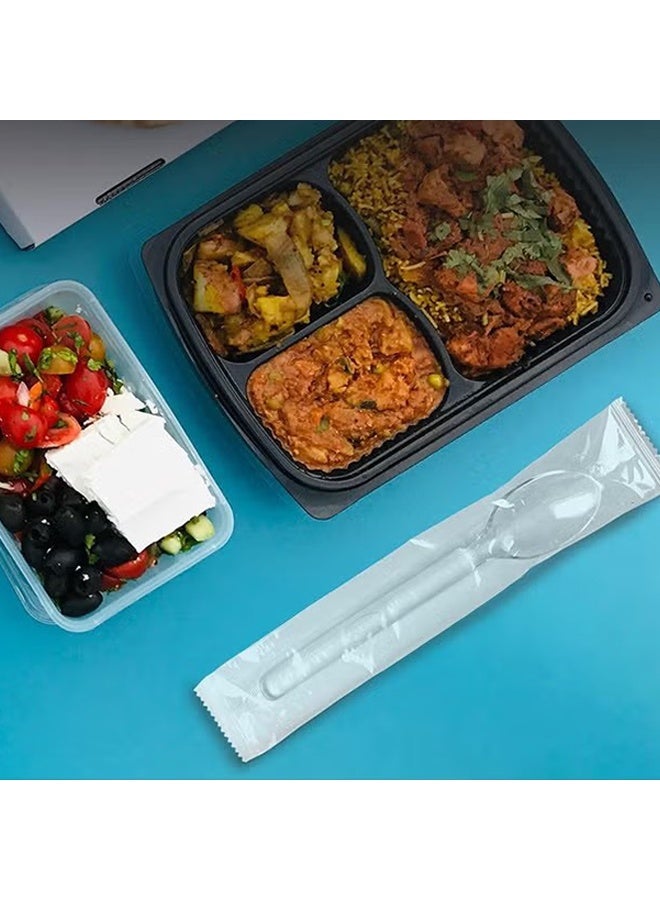 Monda 100 Pieces Disposable Plastic Spoons Individually Wrapped 6.8" X 1.3" Plastic Spoons Plastic Cutlery Disposable Cutlery Set for Party Bulk Wedding Birthday Holiday Family Gathering Chocolate Coffee Flavor Ice Cream Party Dessert Spoons - Image 5