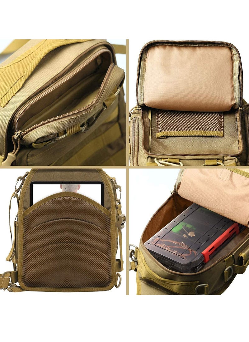 SYOSI Compact Fishing Tackle Bag, with Box, and Rod Holder Outdoor Sport Backpack Men's Travel Multifunctional Tactical  - Image 5