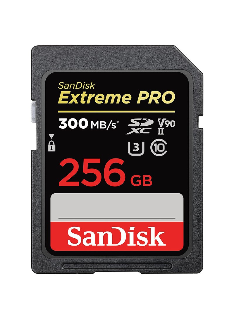 سانديسك بطاقة الذاكرة Extreme PRO 256GB SDXC بسرعة تصل إلى 300MB/s، UHS II، الفئة 10، U3، V90، SDSDXDK-256G-GN4IN 256 GB - Image 1
