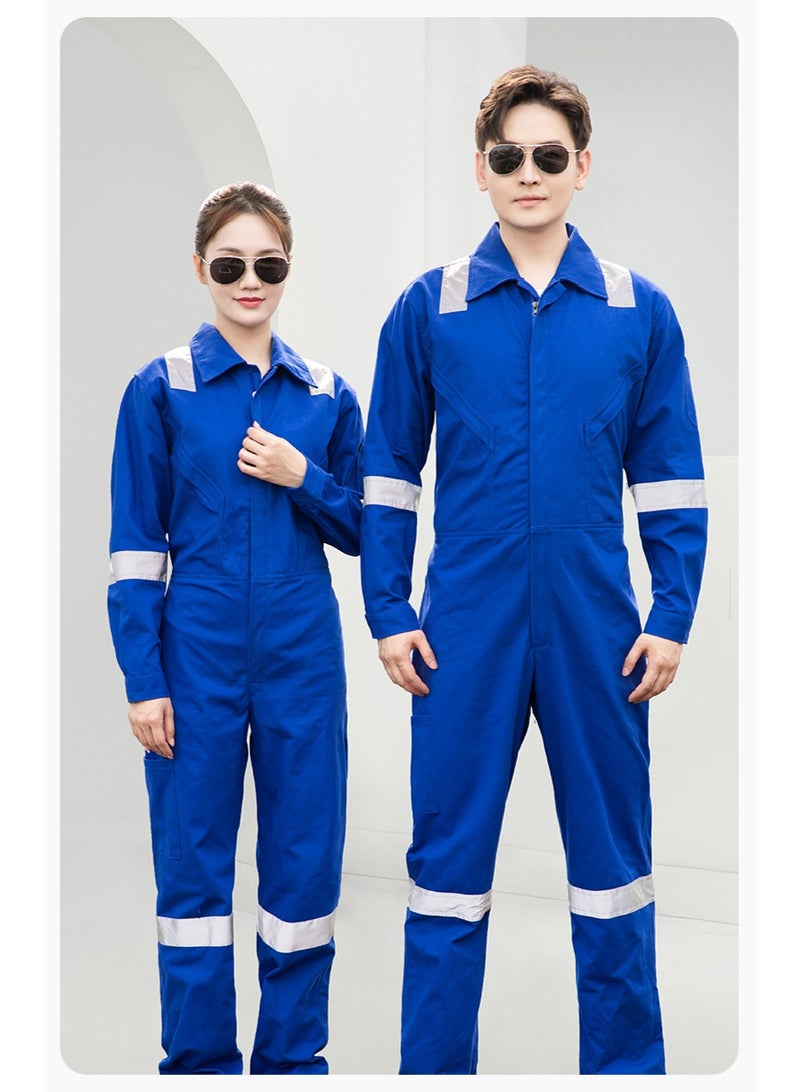 NIBEMINENT بدلة قطنية واحدة للرجال عاكسة عالية الرؤية مقاومة للتآكل لعمال الصيانة واللحام الكهربائي وحماية العمال في الموانئ - Image 1