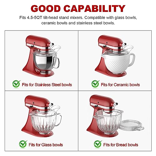 FOCOllK Pouring Shield for KitchenAid 4.5-5QT Mixer Bowl(Stainless Steel, Glass, Ceramic) - Secure Fit Splash Guard for KitchenAid Tilt-Head Stand Mixers and Dishwasher Safe - Image 4