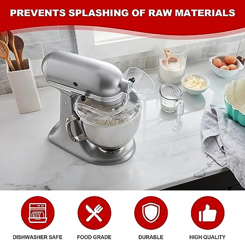 FOCOllK Pouring Shield for KitchenAid 4.5-5QT Mixer Bowl(Stainless Steel, Glass, Ceramic) - Secure Fit Splash Guard for KitchenAid Tilt-Head Stand Mixers and Dishwasher Safe - Image 3