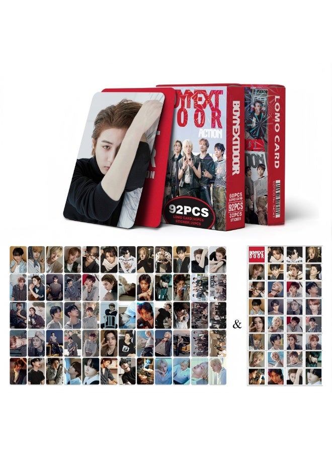 BOYNEXTDOOR Lomocard & Sticker Set – 92PCS (60 Lomocards + 32 Random Stickers) | Aesthetic Photo Card Collection for K-Pop Fans
