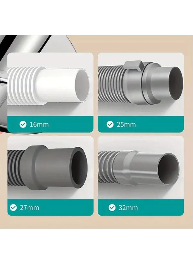 1pc Silvery Washing Machine Floor Drain Tee Connector Three Way Joint For Laundry And Sink Dual Drainage Easy To Install - Image 5