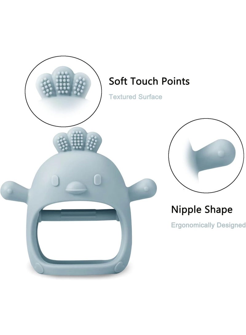 Mini Treasures BPA Free Silicone Baby Teething Toys| Baby Hand Teether Mitten for Sucking Needs| Baby Chew Toys Hand Pacifier for Soothing Teething Pain Relief - Beige - Image 2